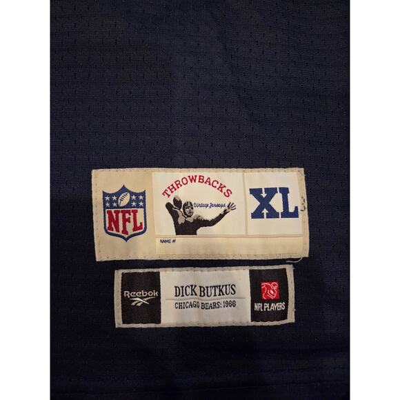 Vintage Reebok NFL Dick Butkus #51 Chicago Bears Throwback Jersey XL 1966 Blue - Picture 2 of 4